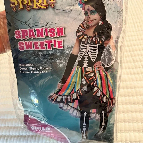 Kids Rainbow Sugar Skull Costume - Picture 2 of 12